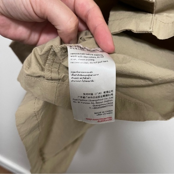 URBAN REVIVO Cargo Khaki 2 in 1 T Shirt Mini Dress Size US 4 - Picture 8 of 8